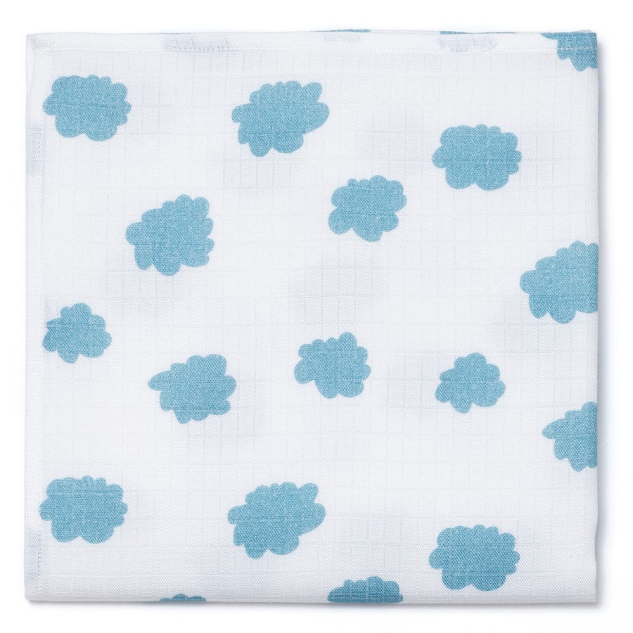 Pieluszka muślinowa 75x75 cm - LIGHT CLOUDS / Pink no More