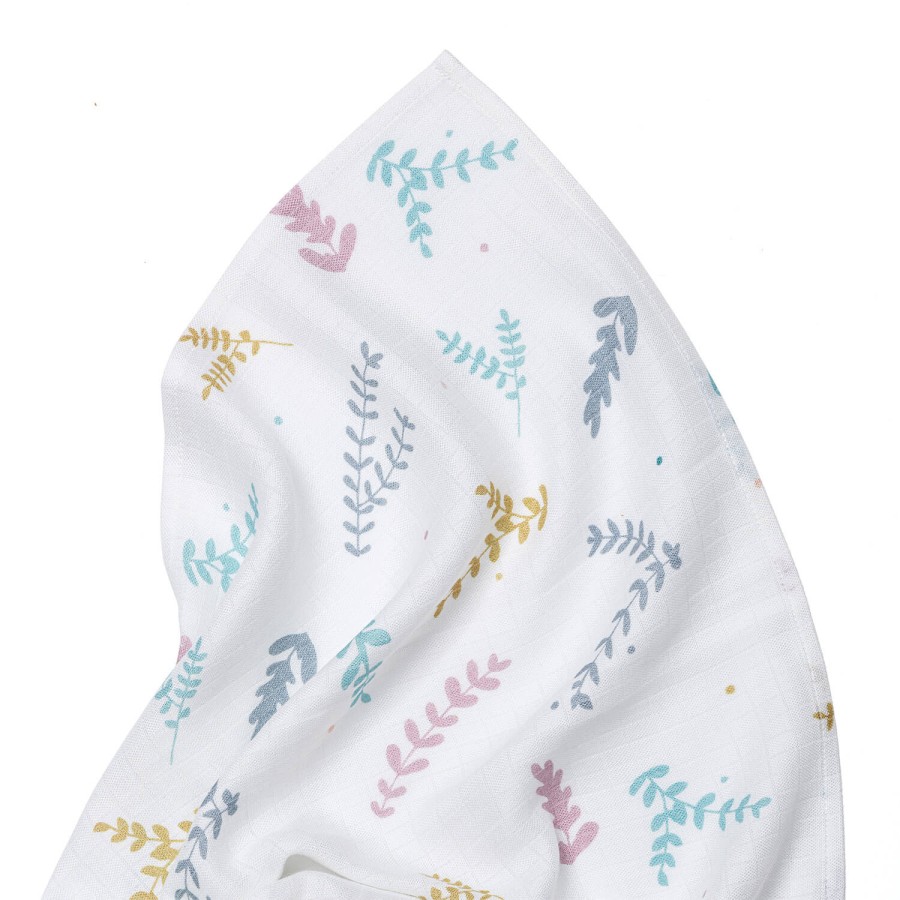 Pieluszka muślinowa 75x75 cm - PLANTS / Pink no More