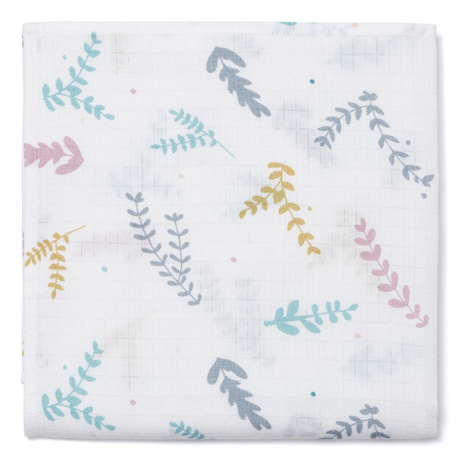 Pieluszka muślinowa 75x75 cm - PLANTS / Pink no More