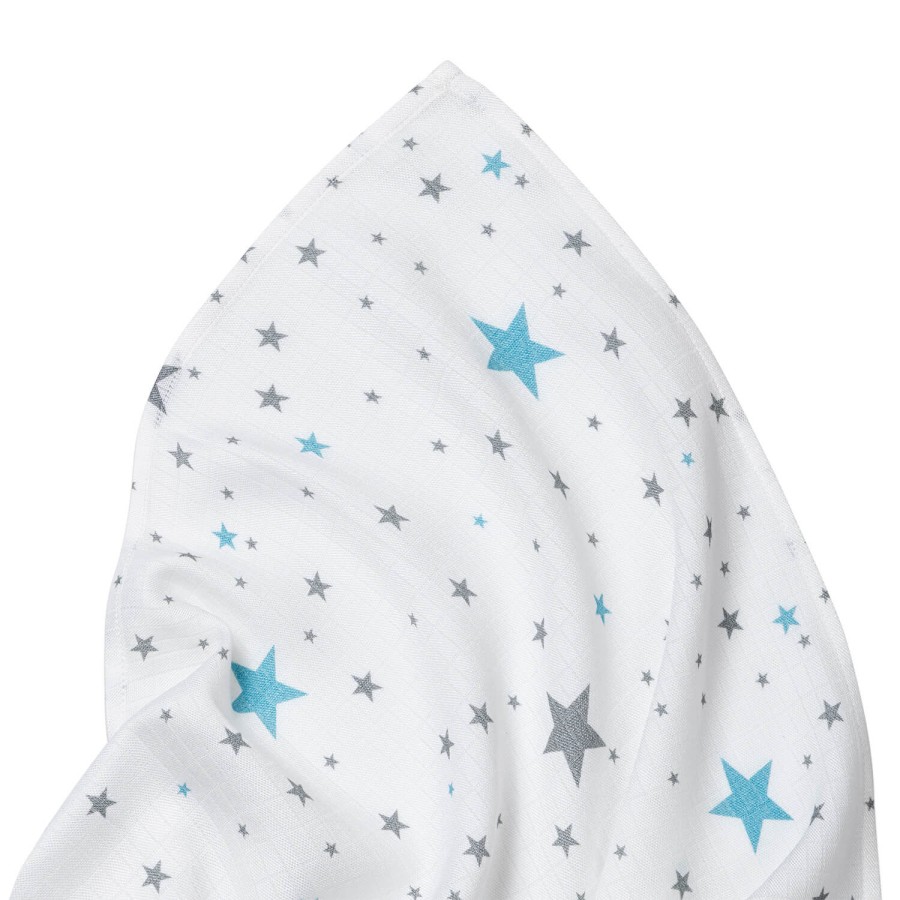 Pieluszka muślinowa 75x75 cm - STARS / Pink no More