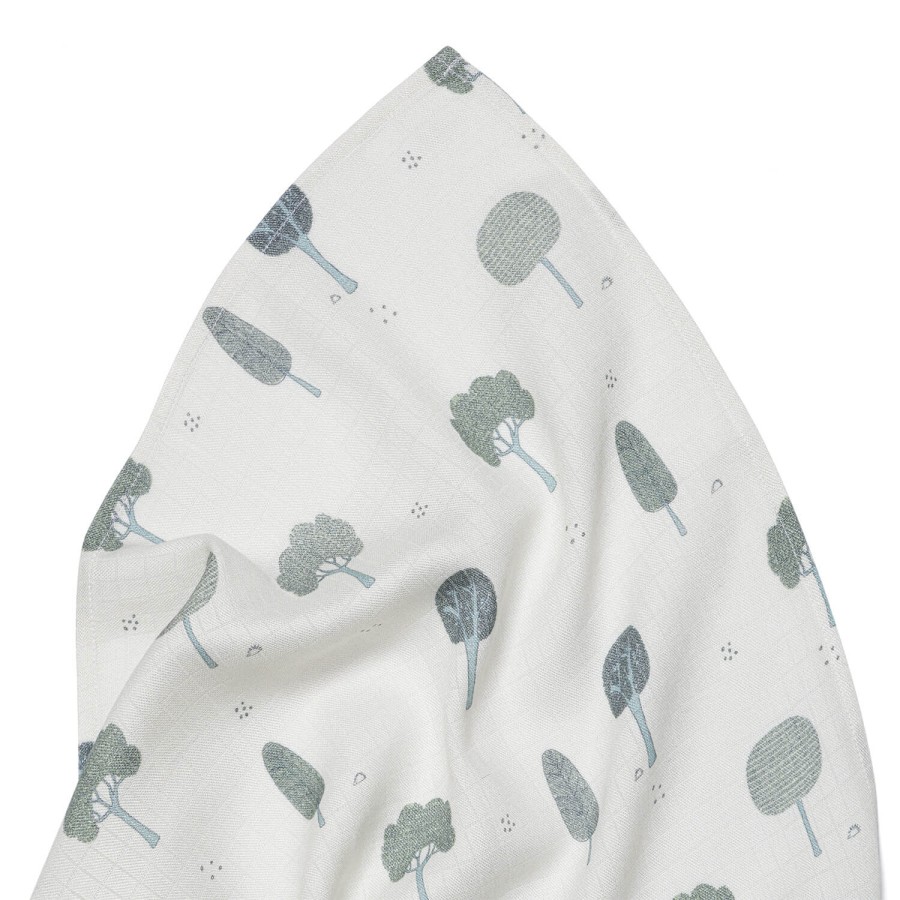 Pieluszka muślinowa 75x75 cm - TREES / Pink no More