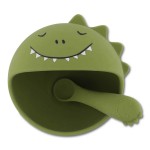 Zestaw do karmienia miseczka z przyssawką i łyżeczką - Dinozaur / Trixie