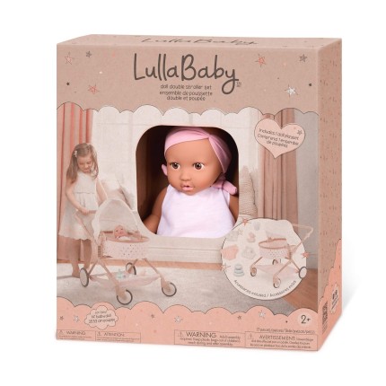 Lalka niemowlę z wózkiem gondolą i akcesoriami / LullaBaby