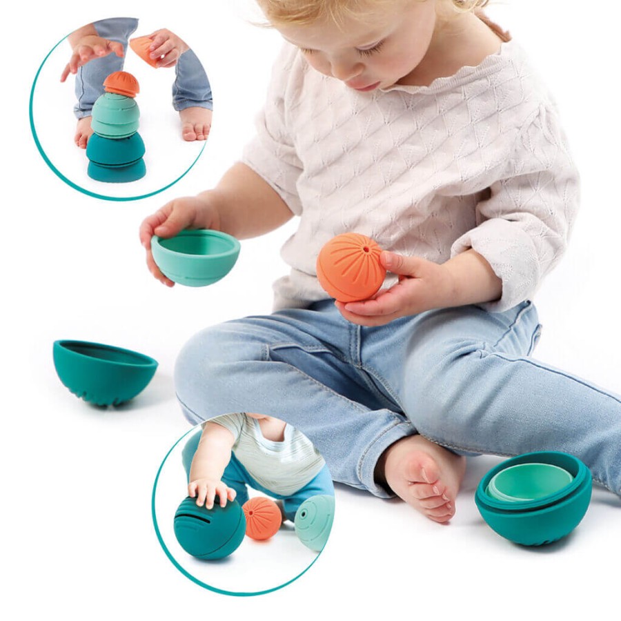 Silikonowe piłeczki sensoryczne 3w1 Ball-in-Ball - matrioszki / LUDI