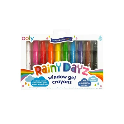 Zmywalne kredki żelowe do szyb, Rainy Dayz, 10szt. / Ooly