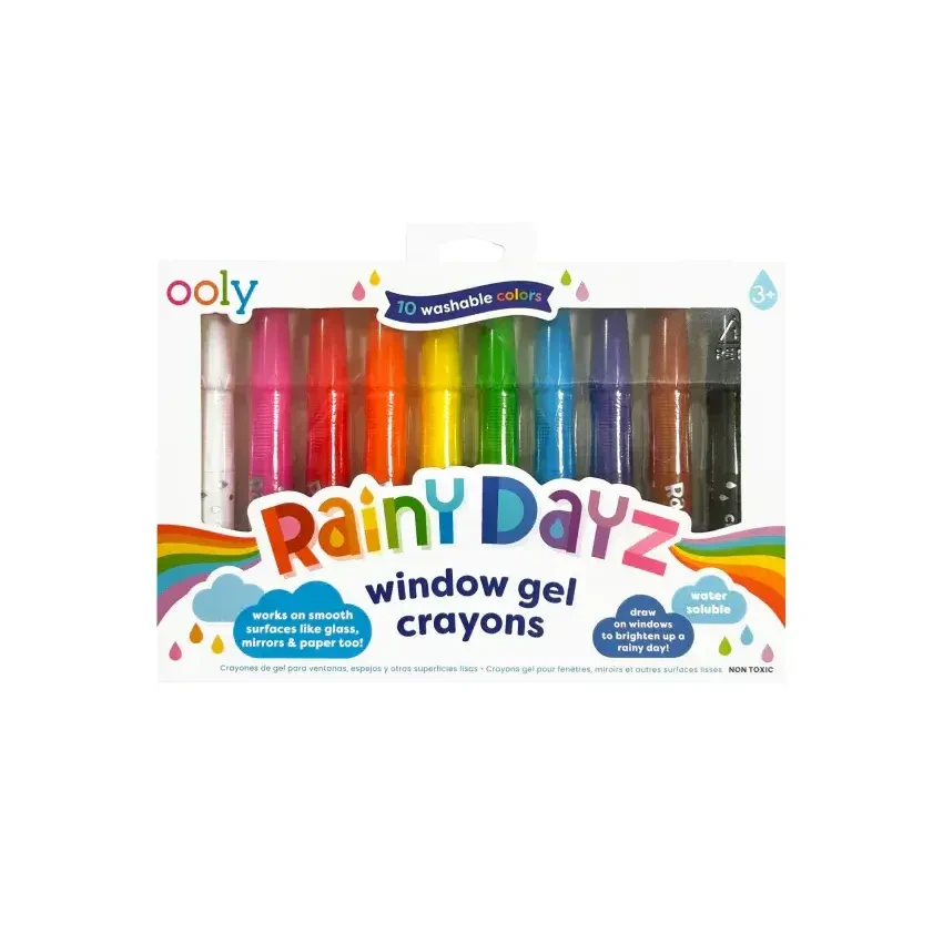 Zmywalne kredki żelowe do szyb, Rainy Dayz, 10szt. / Ooly