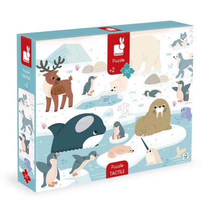 Puzzle sensoryczne dotykowe Kraina polarna 20 el. 2+ / Janod