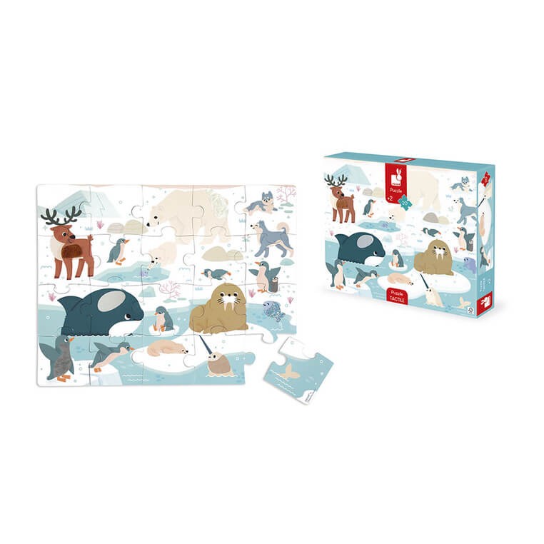 Puzzle sensoryczne dotykowe Kraina polarna 20 el. 2+ / Janod