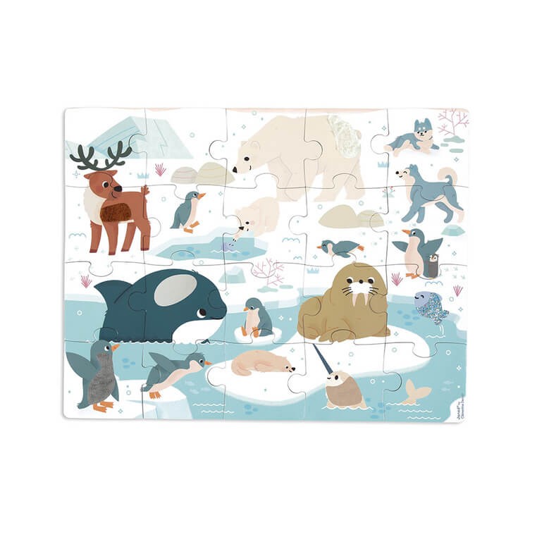 Puzzle sensoryczne dotykowe Kraina polarna 20 el. 2+ / Janod