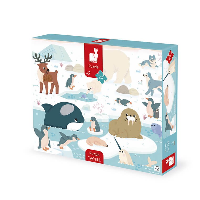 Puzzle sensoryczne dotykowe Kraina polarna 20 el. 2+ / Janod