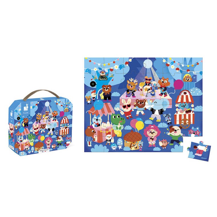 Puzzle w walizce Przyjęcie 36 elementów 4+ / Janod