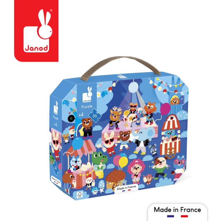Puzzle w walizce Przyjęcie 36 elementów 4+ / Janod