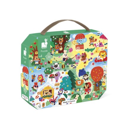 Puzzle w walizce 4 pory roku 36 elementów 4+ / Janod