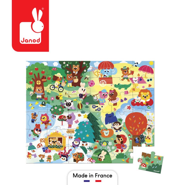 Puzzle w walizce 4 pory roku 36 elementów 4+ / Janod