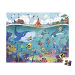Puzzle w walizce Podwodny świat 100 elementów 6+ / Janod