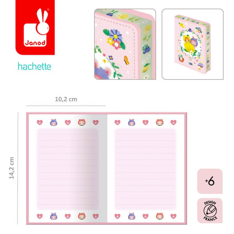 Mini notes w twardej oprawie Owocowe Słodziaki 6+ / Janod