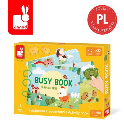 Książeczka z zadaniami Busy Book Farma 3+ / Janod