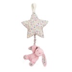 Jellycat Pozytywka gwiazdka z króliczkiem RÓŻ I KWIATY 28cm