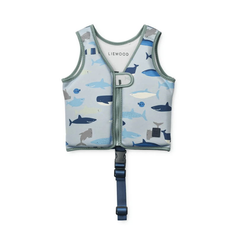Kamizelka do pływania Dove Swim Vest - Shark, Dove blue / Liewood