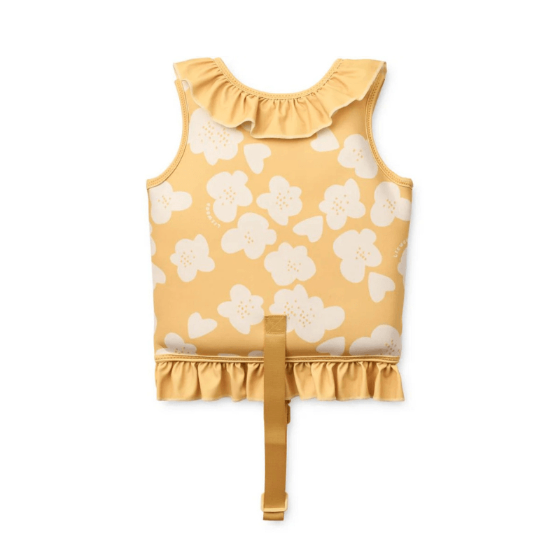 Kamizelka do pływania z falbankami Dove Swim Vest with Frills - Flower, Lemon yellow / Liewood