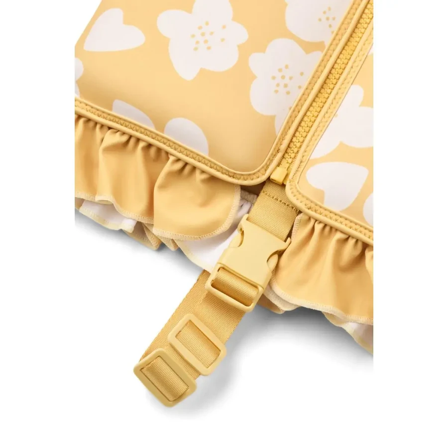 Kamizelka do pływania z falbankami Dove Swim Vest with Frills - Flower, Lemon yellow / Liewood