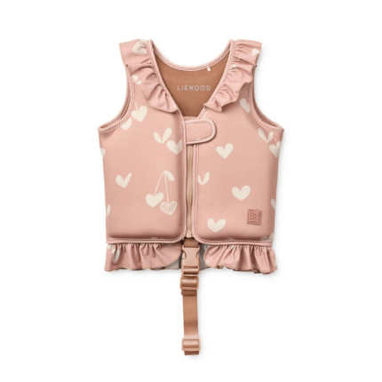 Kamizelka do pływania z falbankami Dove Swim Vest with Frills - Sweethearts, Pale tuscany / Liewood