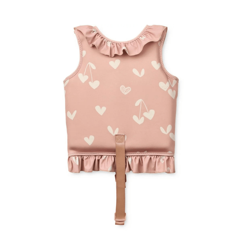 Kamizelka do pływania z falbankami Dove Swim Vest with Frills - Sweethearts, Pale tuscany / Liewood