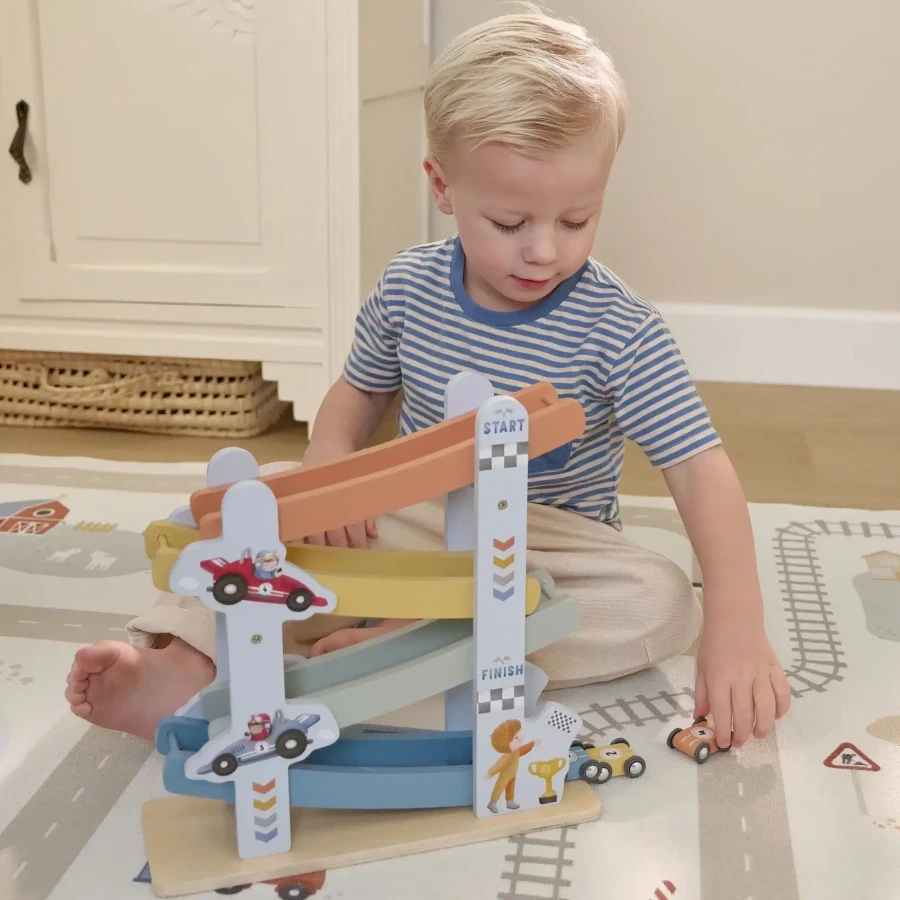 USZKODZONE OPAKOWANIE: Drewniana zjeżdżalnia wyścigowa FSC / Little Dutch