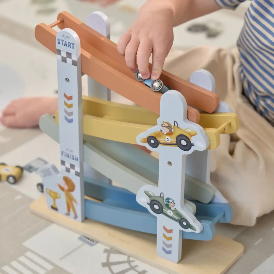 USZKODZONE OPAKOWANIE: Drewniana zjeżdżalnia wyścigowa FSC / Little Dutch