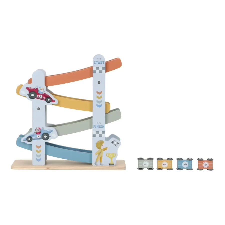 USZKODZONE OPAKOWANIE: Drewniana zjeżdżalnia wyścigowa FSC / Little Dutch