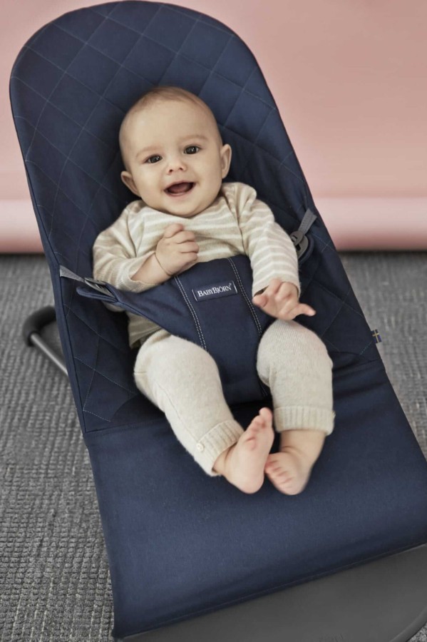 USZKODZONE OPAKOWANIE: BABYBJORN - leżaczek BLISS COTTON, Midnight blue