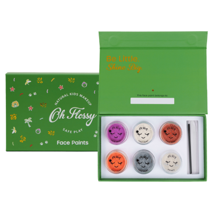 Brokatowy zestaw do malowania twarzy WILD WONDERS, bio brokat, roślinna formuła / Oh Flossy