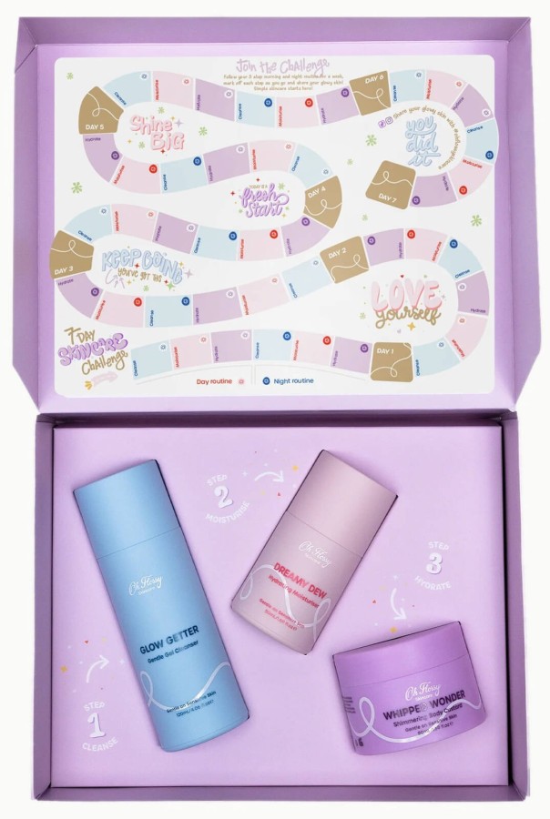 Zestaw Pielęgnacyjny dla dzieci i nastolatków 8-14 lat,  Żel 120ml + Krem 50ml + Balsam 100ml / Oh Flossy