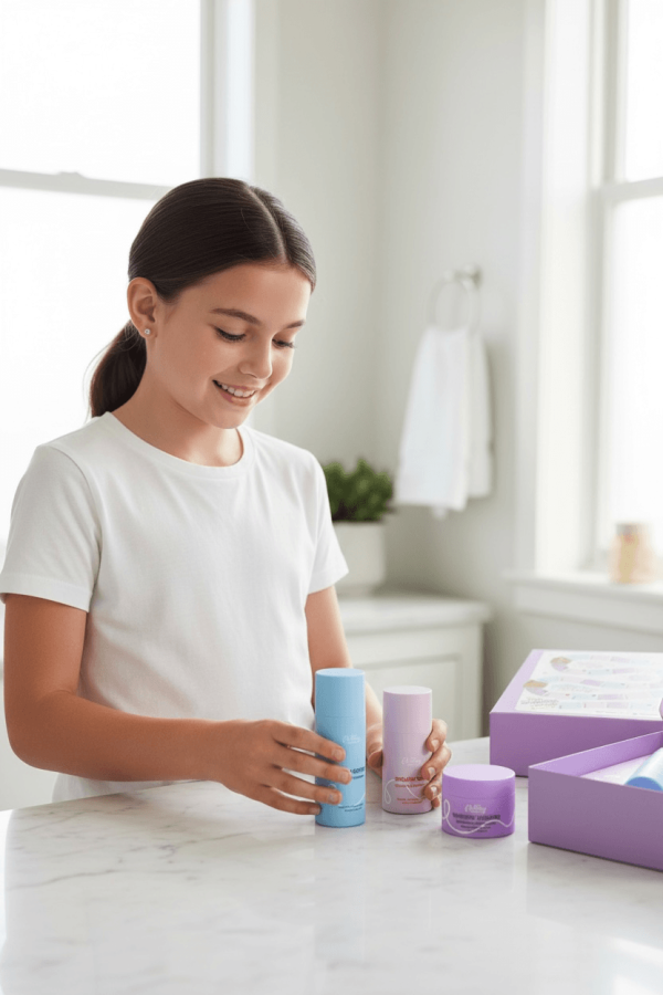 Zestaw Pielęgnacyjny dla dzieci i nastolatków 8-14 lat,  Żel 120ml + Krem 50ml + Balsam 100ml / Oh Flossy