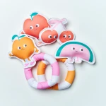 Zabawki do nauki nurkowania - Poppy the Peach, 6 szt. / Sunny Life