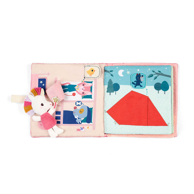 Książeczka aktywizująca z mini przytulanką Strażniczka snów Jednorożec Lena 18m+ / Lilliputiens