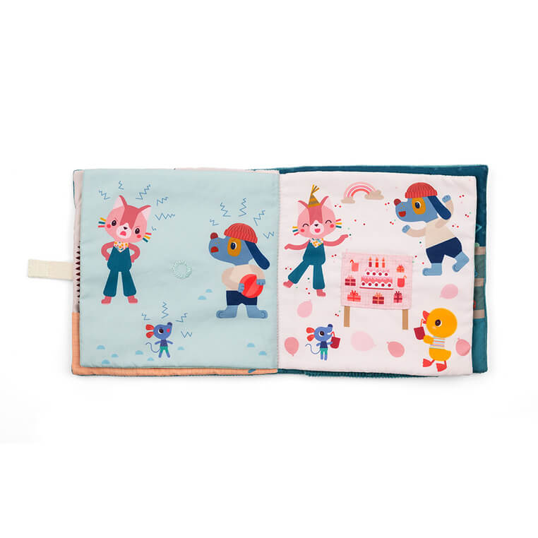 Książeczka aktywizująca z mini pacynkami Emocje Jeżyk Leon 18m+ / Lilliputiens