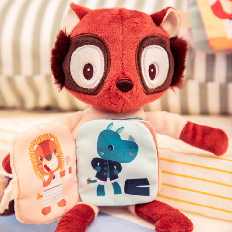 Przytulanka z książeczką Lemur Elvis 6m+ / Lilliputiens