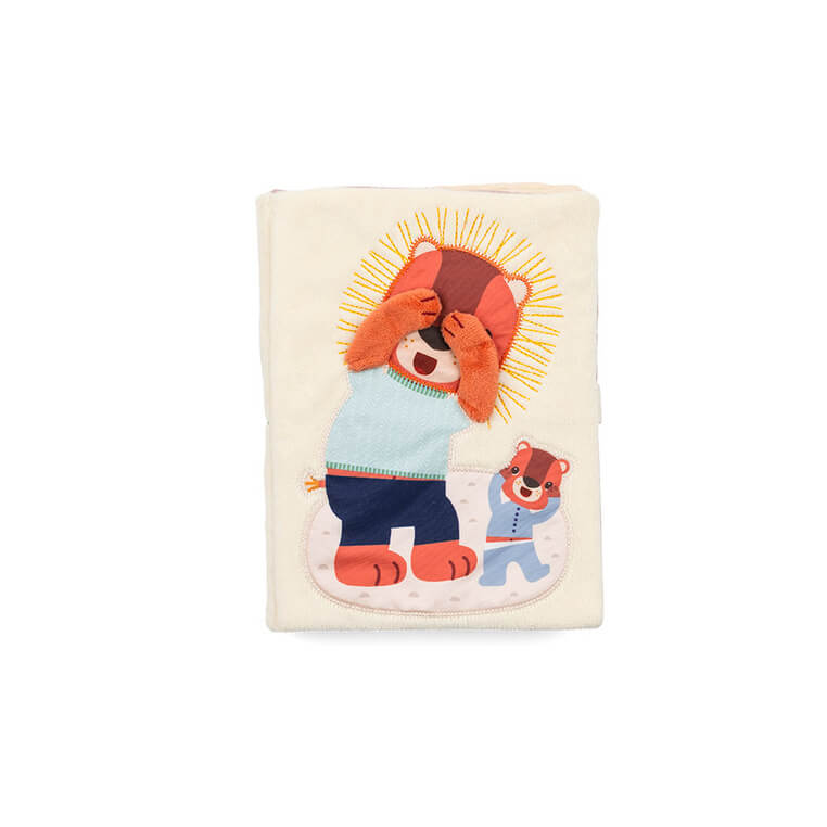 Książeczka sensoryczna aktywizująca "A kuku" Lew Jack 9m+ / Lilliputiens