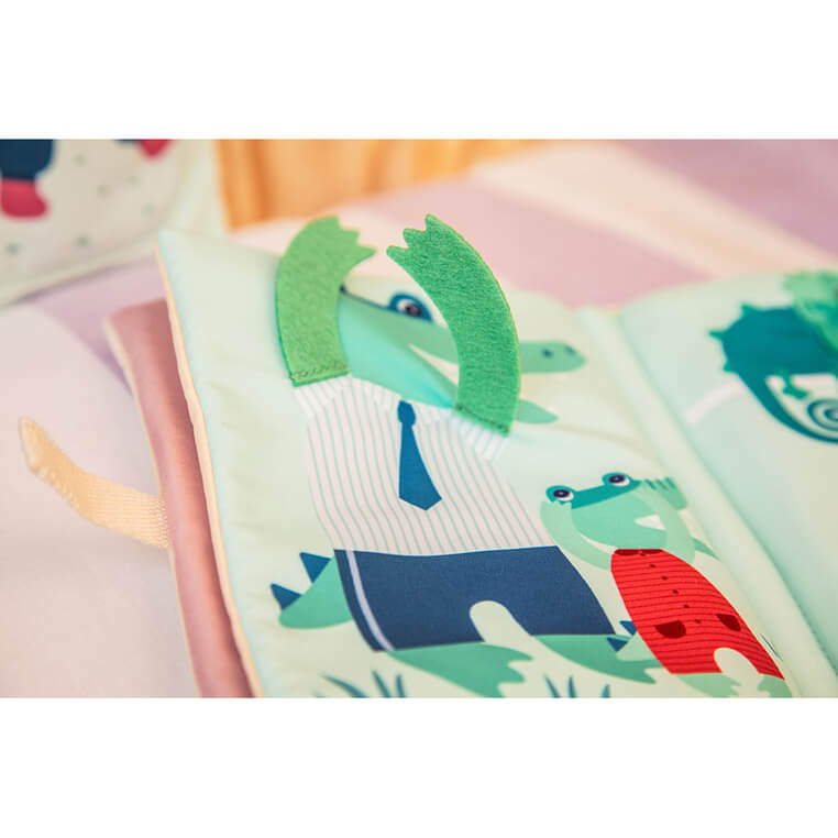 Książeczka sensoryczna aktywizująca "A kuku" Lew Jack 9m+ / Lilliputiens