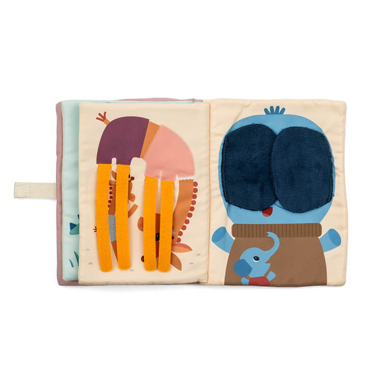 Książeczka sensoryczna aktywizująca "A kuku" Lew Jack 9m+ / Lilliputiens