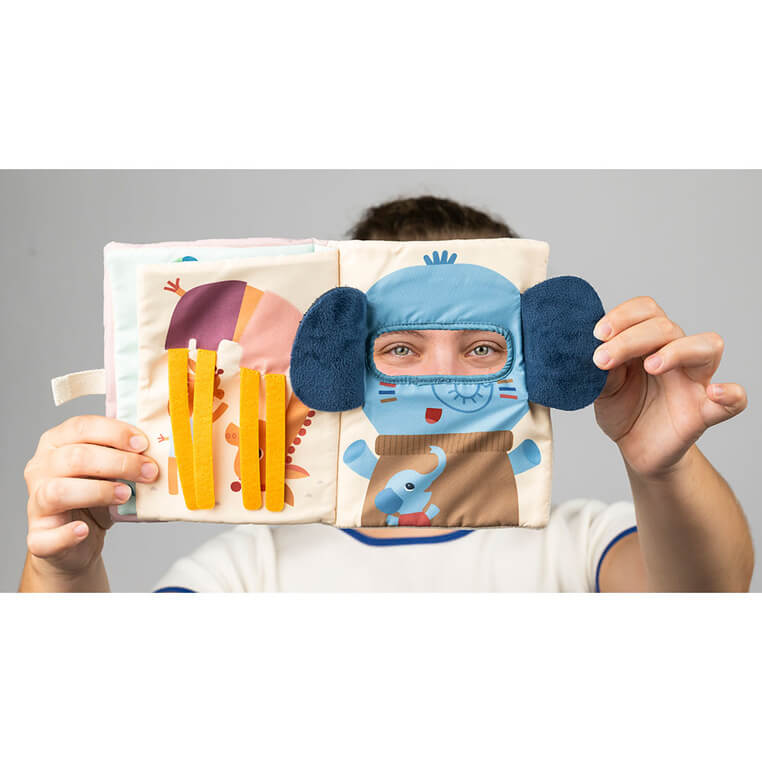 Książeczka sensoryczna aktywizująca "A kuku" Lew Jack 9m+ / Lilliputiens