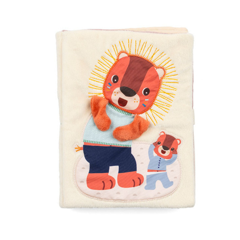 Książeczka sensoryczna aktywizująca "A kuku" Lew Jack 9m+ / Lilliputiens