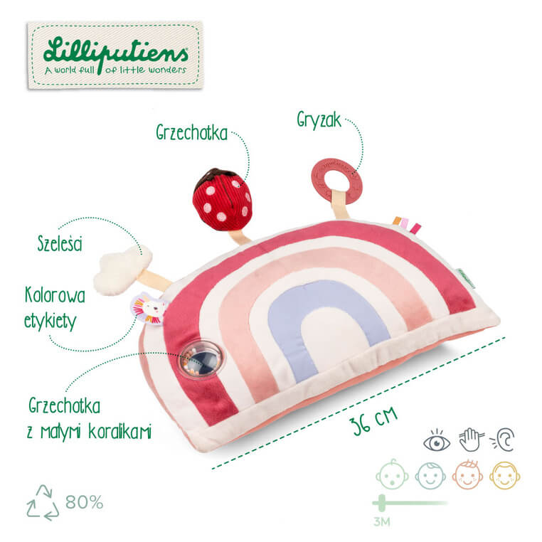 Poduszka aktywizująca wielofunkcyjna Jednorożec Lena 3m+ / Lilliputiens
