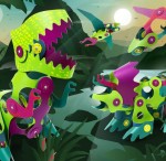 Układanka magnetyczna CLIXO Dinozaury , 36 elementy / CLIXO