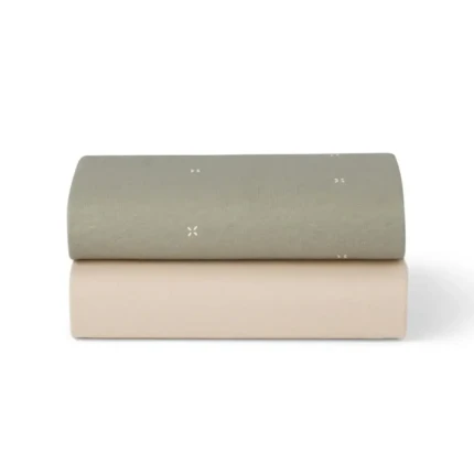 Zestaw 2 prześcieradeł do łóżeczka dziecięcego SnuzPod - sage, cross / Snuz