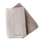 Podkład muślinowy na przewijak MATTY™ 2-pak - cappuccino, mocca / Leander