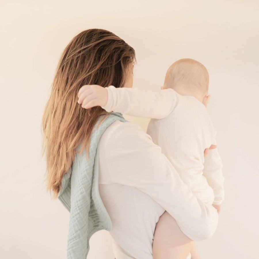 Podkład muślinowy na przewijak MATTY™ 2-pak - grey, sage green / Leander