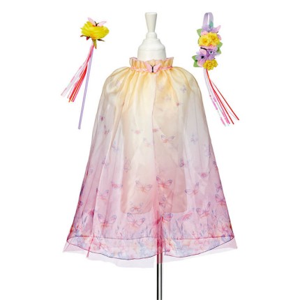 Kostium peleryna w motyle, opaska na głowę i różdżka zestaw 3 el. Danae / Souza!