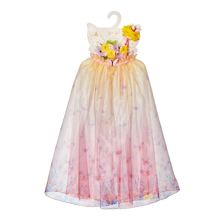 Kostium peleryna w motyle, opaska na głowę i różdżka zestaw 3 el. Danae / Souza!